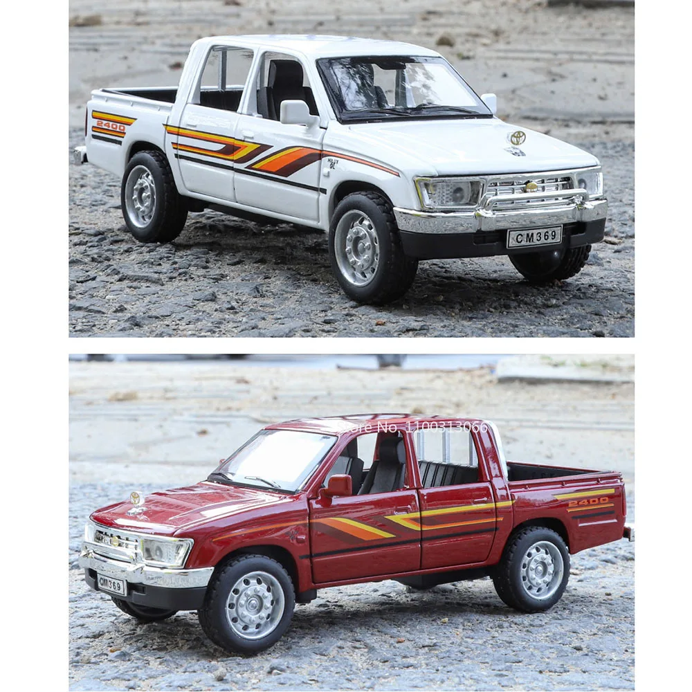 1:32 Hilux TUNDRA Odlewane Metalowe Zabawki Samochody Modele Koła Pull Back Miniaturowy Samochód ze Światłem i Dźwiękiem Pojazdy dla Chłopców Prezenty Urodzinowe