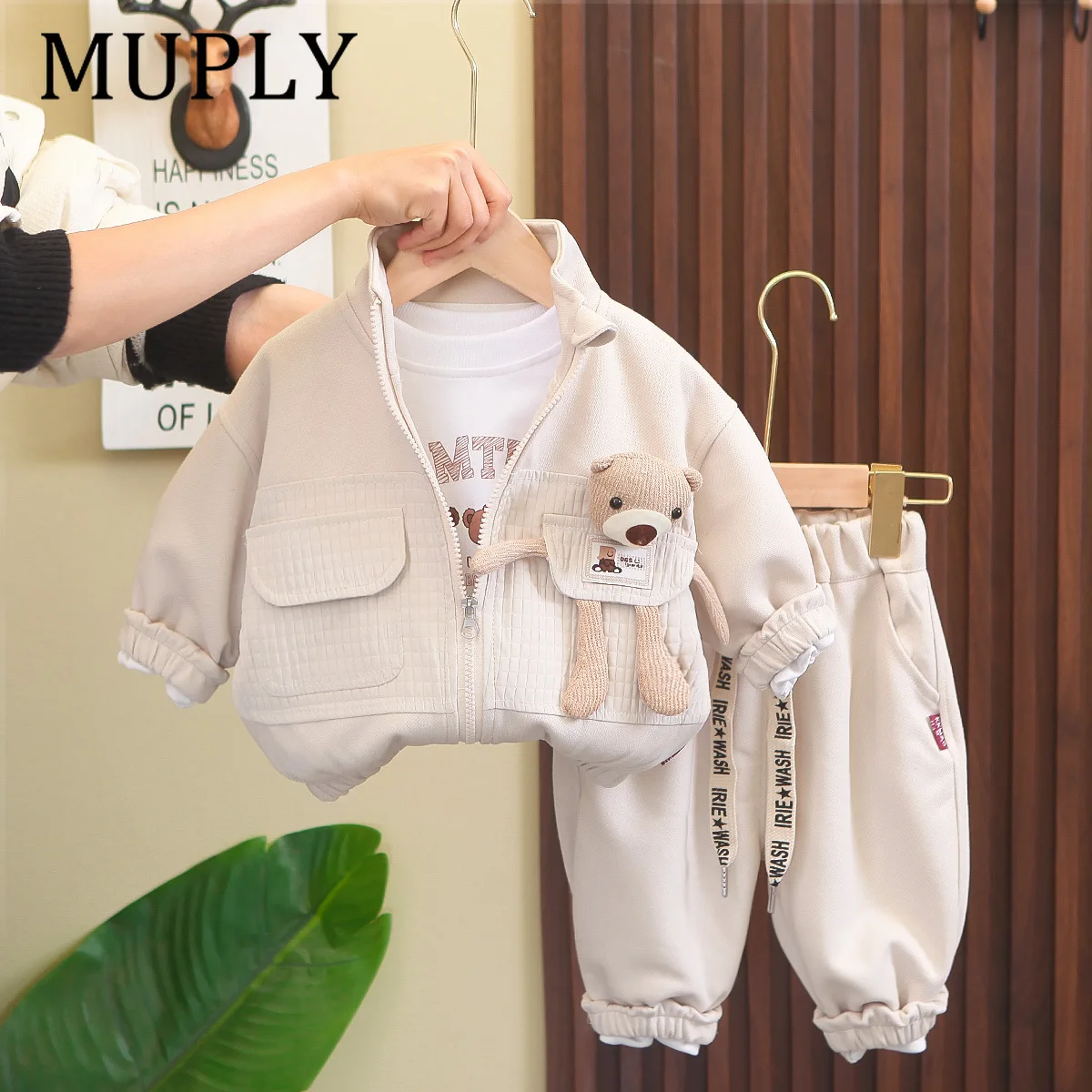 Boys Clothing Sets Spring Autumn 2026 Children Cute Jackets Pants T-shirts 3pcs Cotton Suit For Baby Tracksuits Kids Outfits 5Y