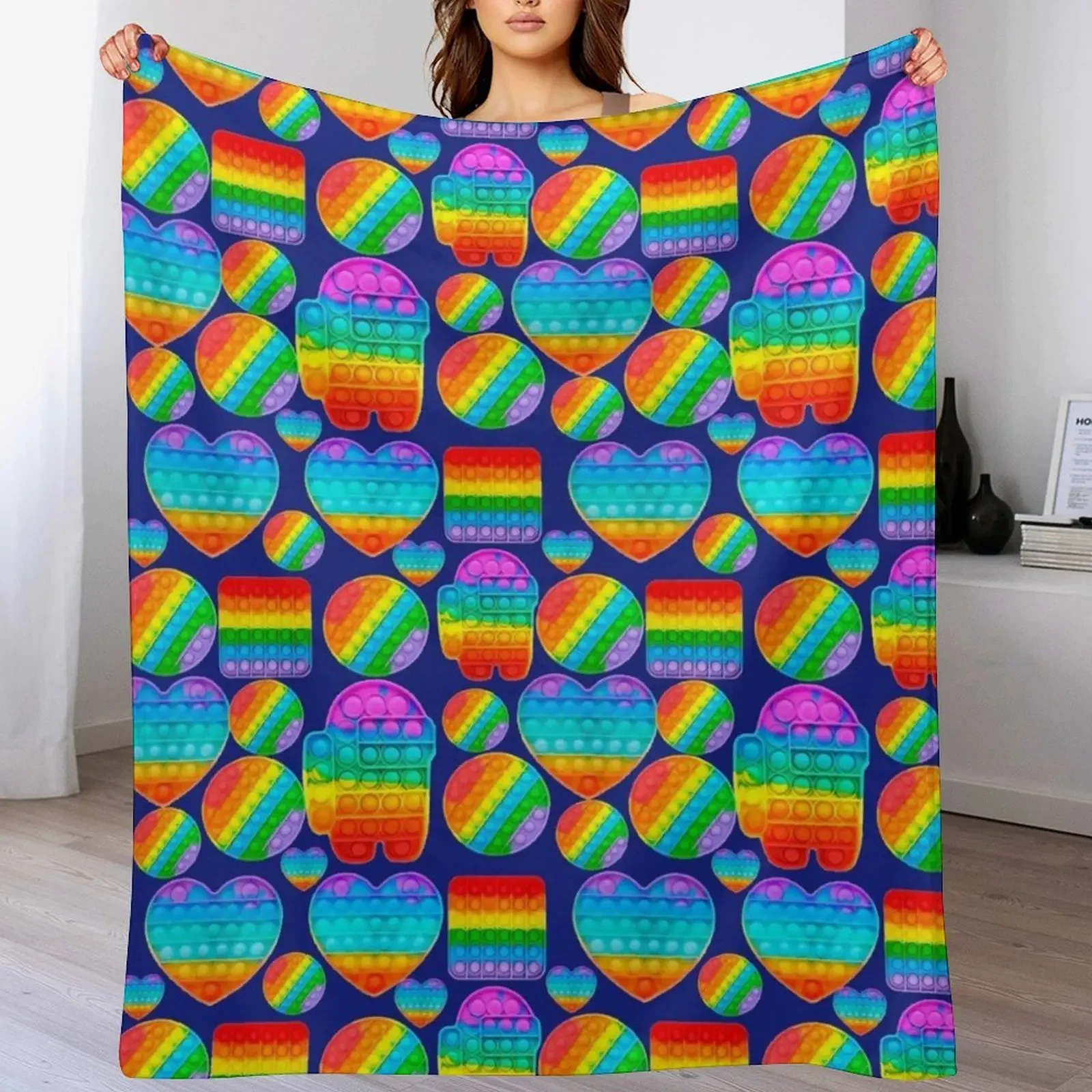 

Popit Anti-Stress System Throw Blanket Blankets Sofas Of Decoration Luxury Thicken for sofa Designers Blankets