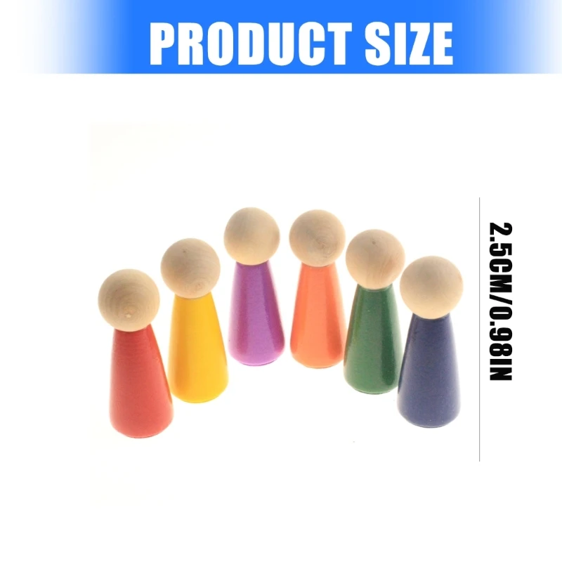 Y4QA Peg Doll Blanks Childrens Painting Toy Creative Learning Tools For Color Recognition Development