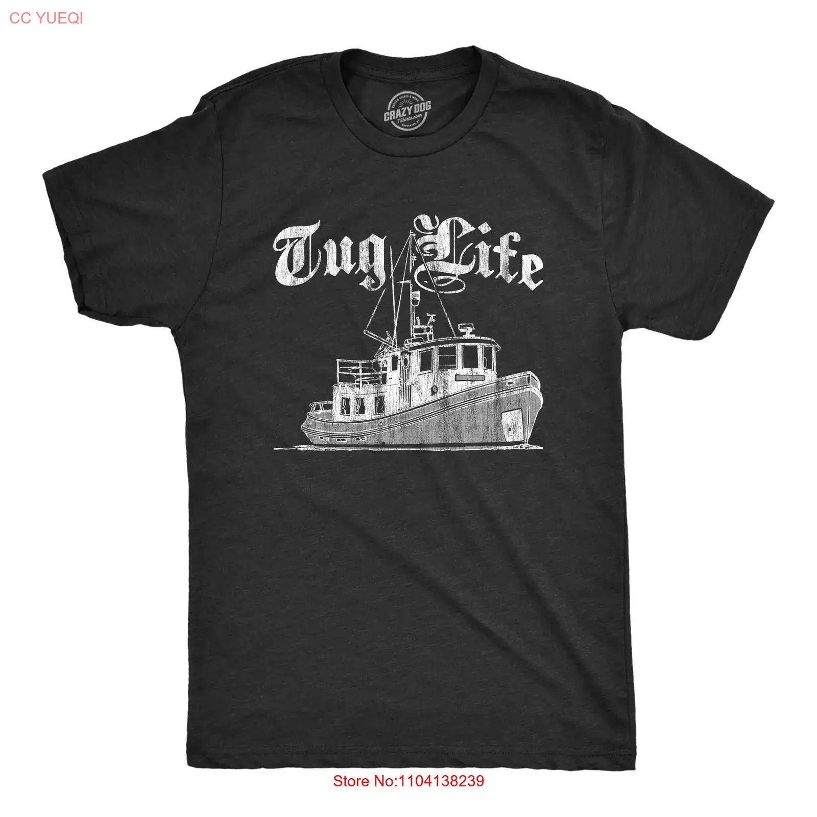 Mens Tug Life T Shirt Funny Thug Boat Sarcastic Saying Novelty long or short sleeves