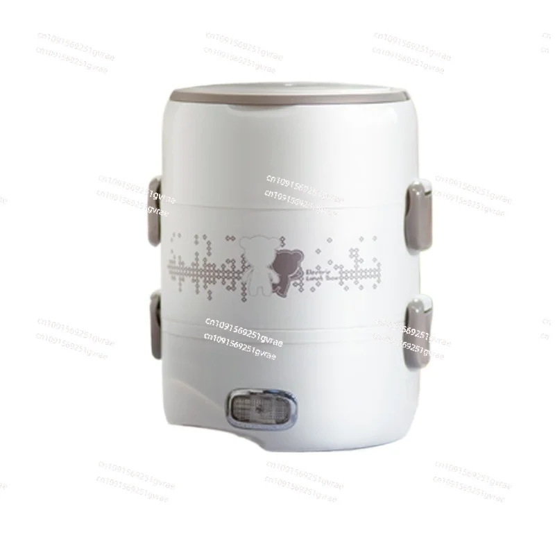 Threelayer thermal insulation heating lunch box Office workers can plug inthe steamed rice artifact portablesteamed portable box