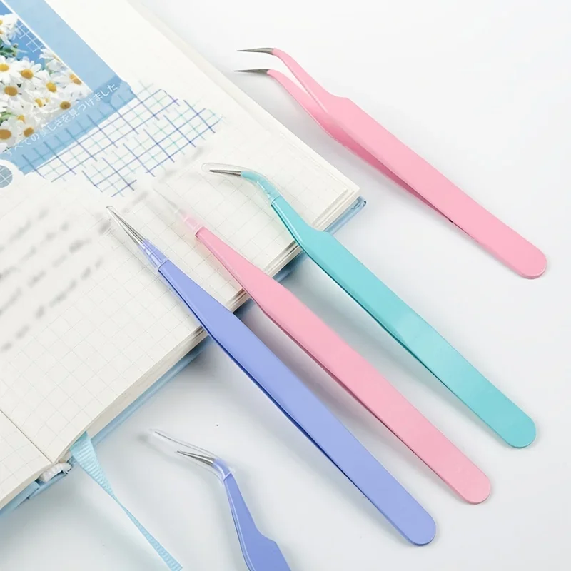 1PC Macaron Stainless Steel Precision Tweezers for Sticker Scrapbooking Jewelry Making Craft Tools