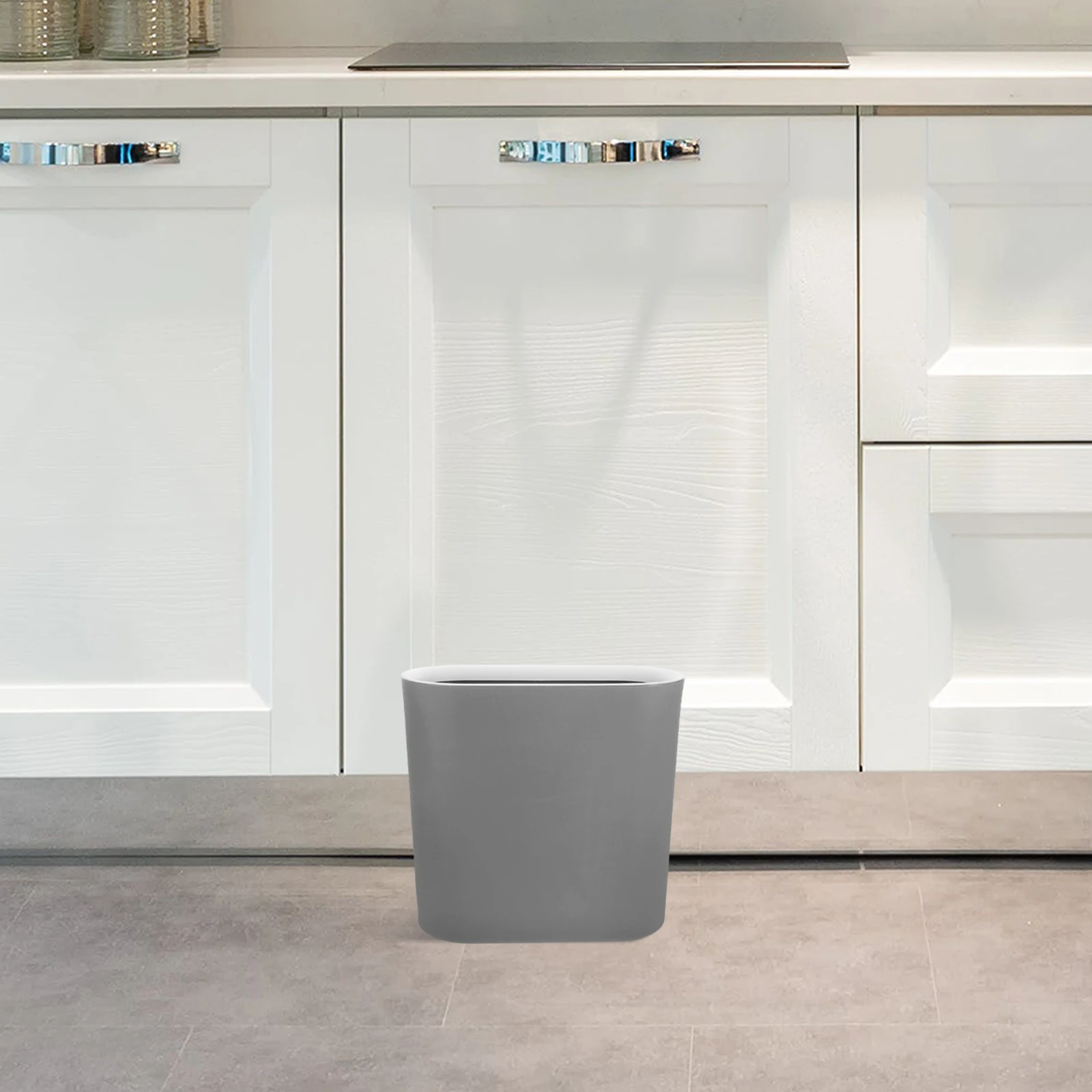 

Large Crevice Trash Can Garbage Bin Wastebasket Bedroom Kitchen Bathroom Dorm Office Plastic Narrow Space Home Use Modern