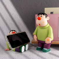 New Anime Crayon Shin-chan Boochan Q version Kawaii Figure Model Toys Doll Mobile phone holder Collect Ornaments Gifts
