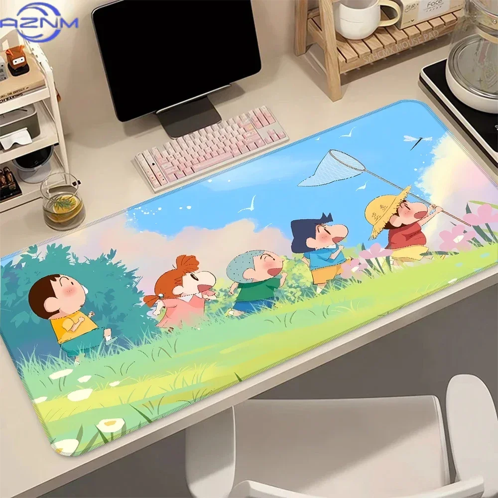 C-Crayon Shin-Chan Anime Extended Large Gaming Mouse Pad, Non-Slip Rubber Base Desk Mat for PC Computer Home Office