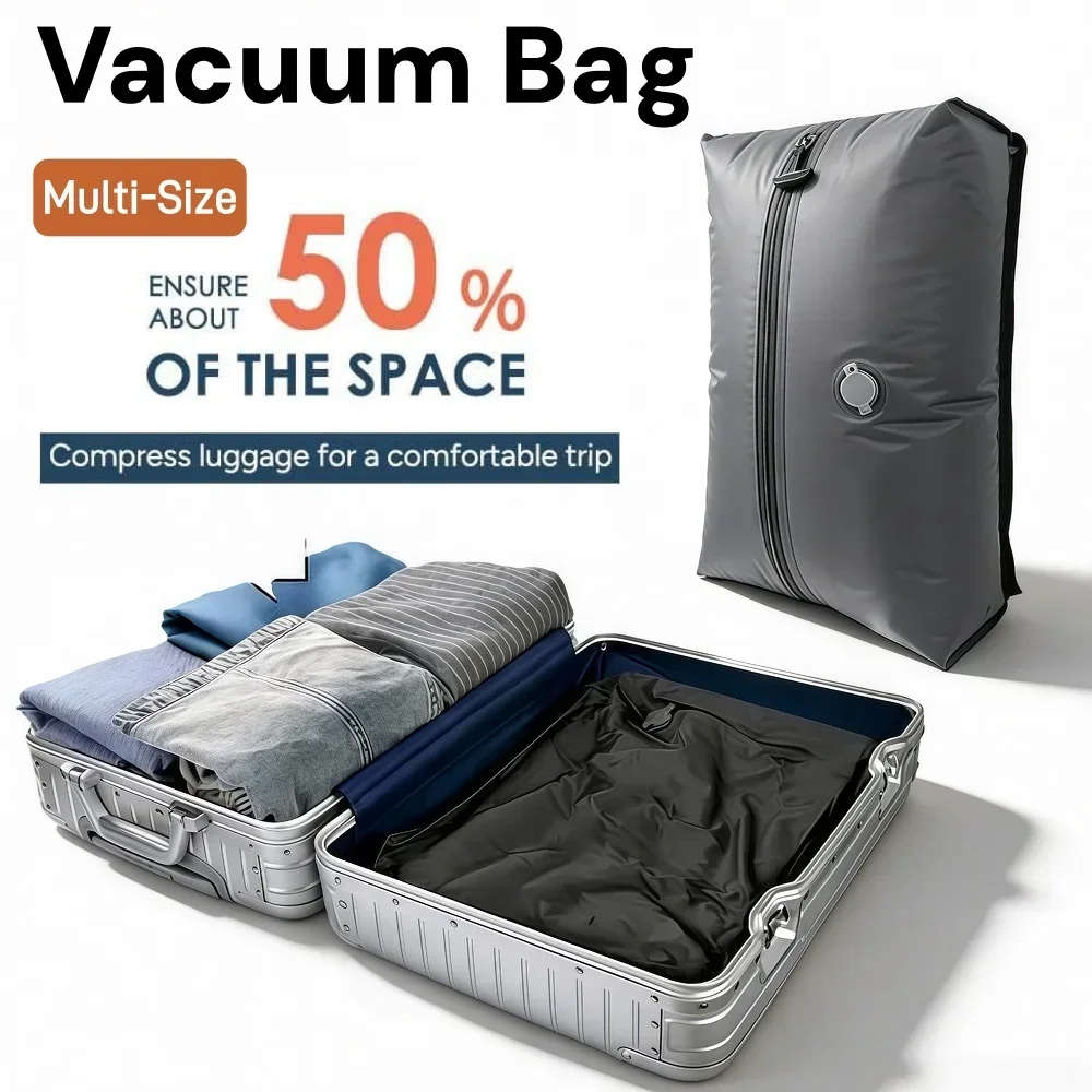 TPU Vacuum Bags for Travel Waterproof Compression Luggage Cubes Storage Dry Duffle Organizer for Flight Vacation Essentials