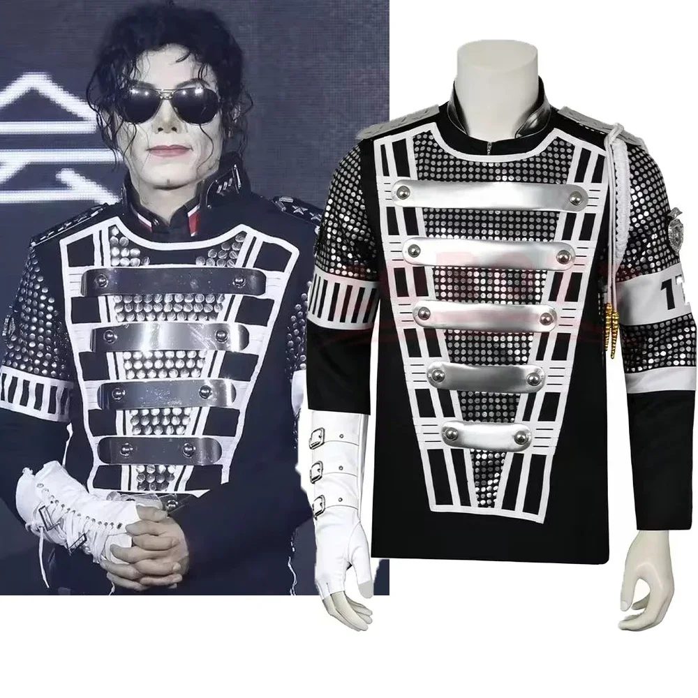Punk Michael Jackson Impersonator Halloween Party Cool Gaorgeous Teaser Jacket Outerwear for White Glove Photo Shoot Outfit Jack