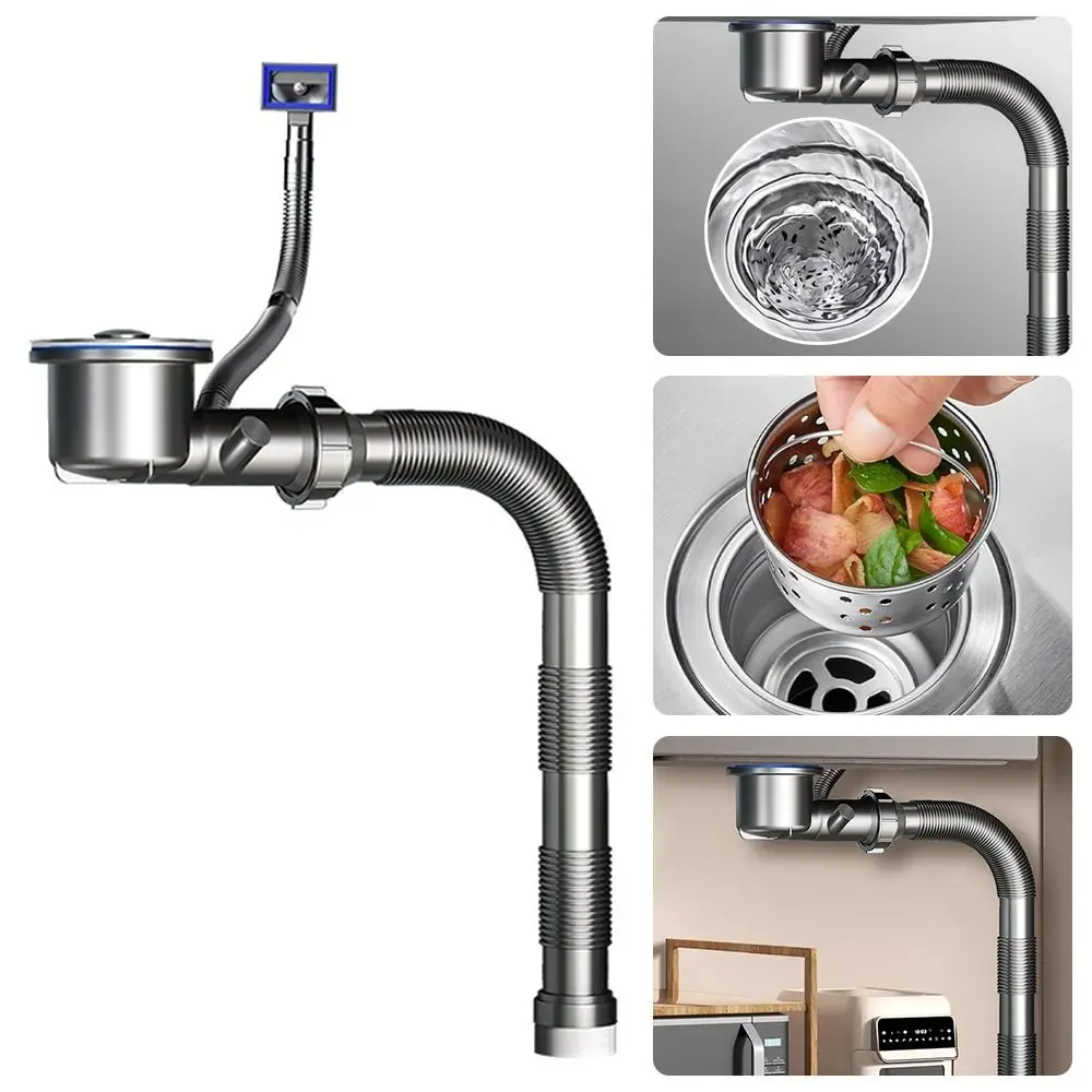 

Anti Odor Sink Drainage Pipe Anti Clogging Easy Installation Retractable Downspout Flexible Design Extension Set
