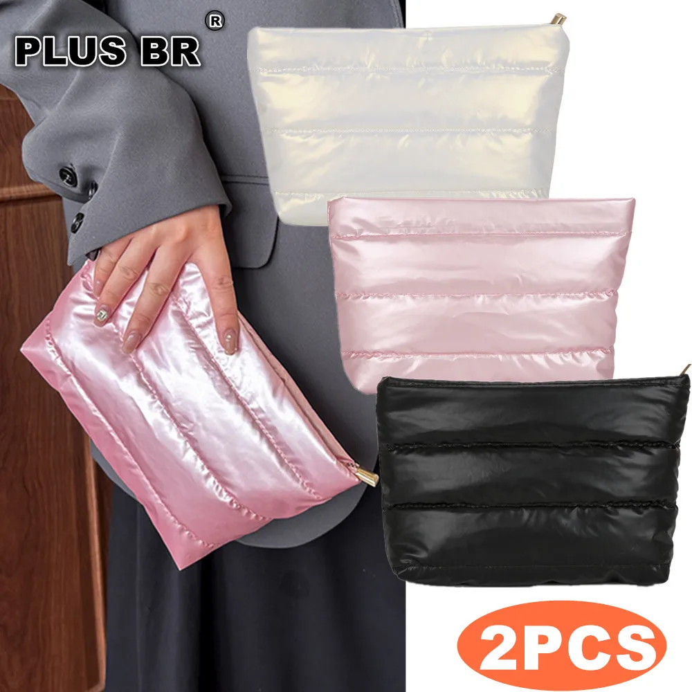 

2Piece Puffer Tote Bag for Women Quilted Puffy Handbag Lightweight Down Cotton Padded Shoulder Bag Down Padding Crossbody bag
