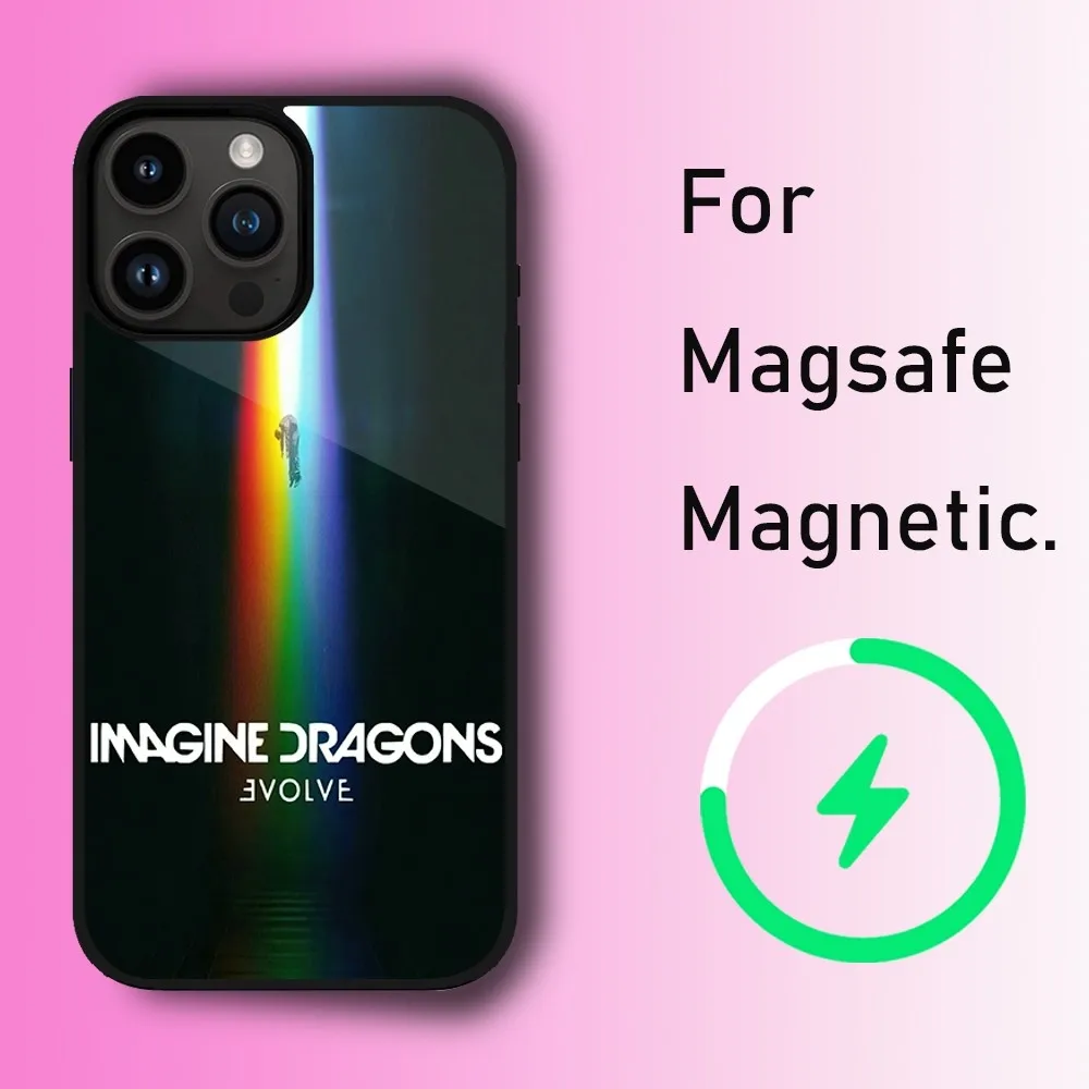 Band I-Imagine Dragons Phone Case For iPhone 11 12 13 14 15 Max Plus Pro Wireless Magnetic Magsafe Charging Shell