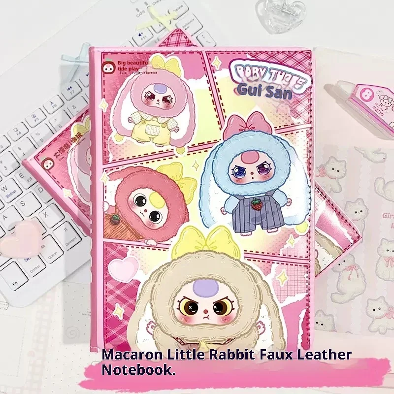 Echte Baby Drie Lederen Notebook Lelie Konijn Stad Bitterkoekje Leuke Verjaardagscadeau Student Dagboek Notebook Kladblok Handboeken Diy