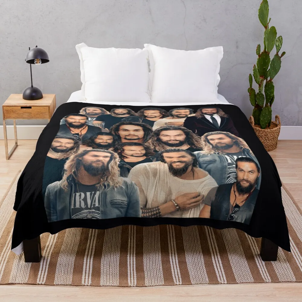 

Jason Momoa, ORIGNAL Willow Days, Jason Momoa Collage Classic \t\t Throw Blanket warm winter decorative Blankets