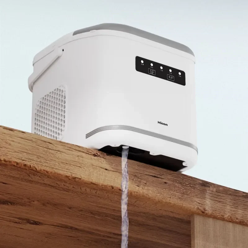 เครื่องทําน้ําแข็งกลางแจ้ง 15KG บ้านหอพักขนาดเล็กนักเรียนอัจฉริยะ MINI Full-อัตโนมัติ Low-Power ICE Maker ในครัวเรือนสีขาว Mute