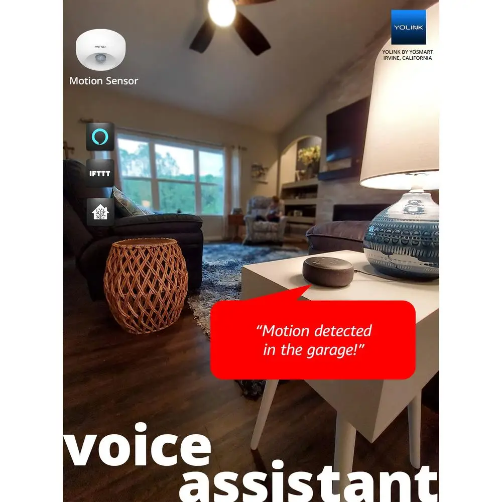 Detector de Sensor de movimiento inalámbrico inteligente, asistente de aplicación Alexa IFTTT de largo alcance de 1000 pies, asistente para el hogar, seguridad en el patio