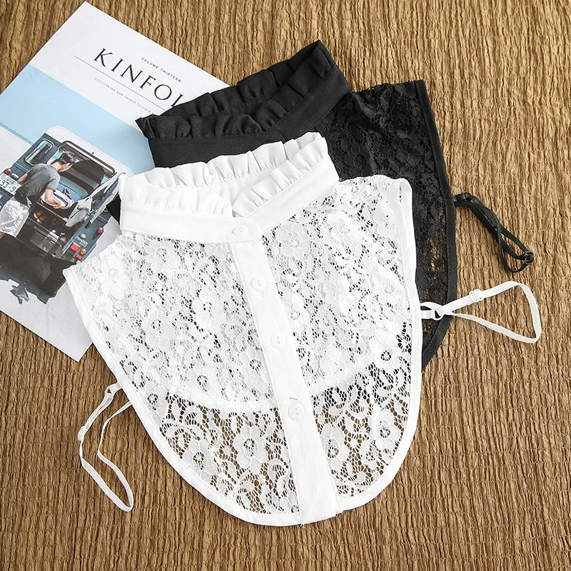 Female Ruffles Girls Lace Doll False Collar for Women Shirt Detachable Collars Fuax Cols Neckwear Accessories