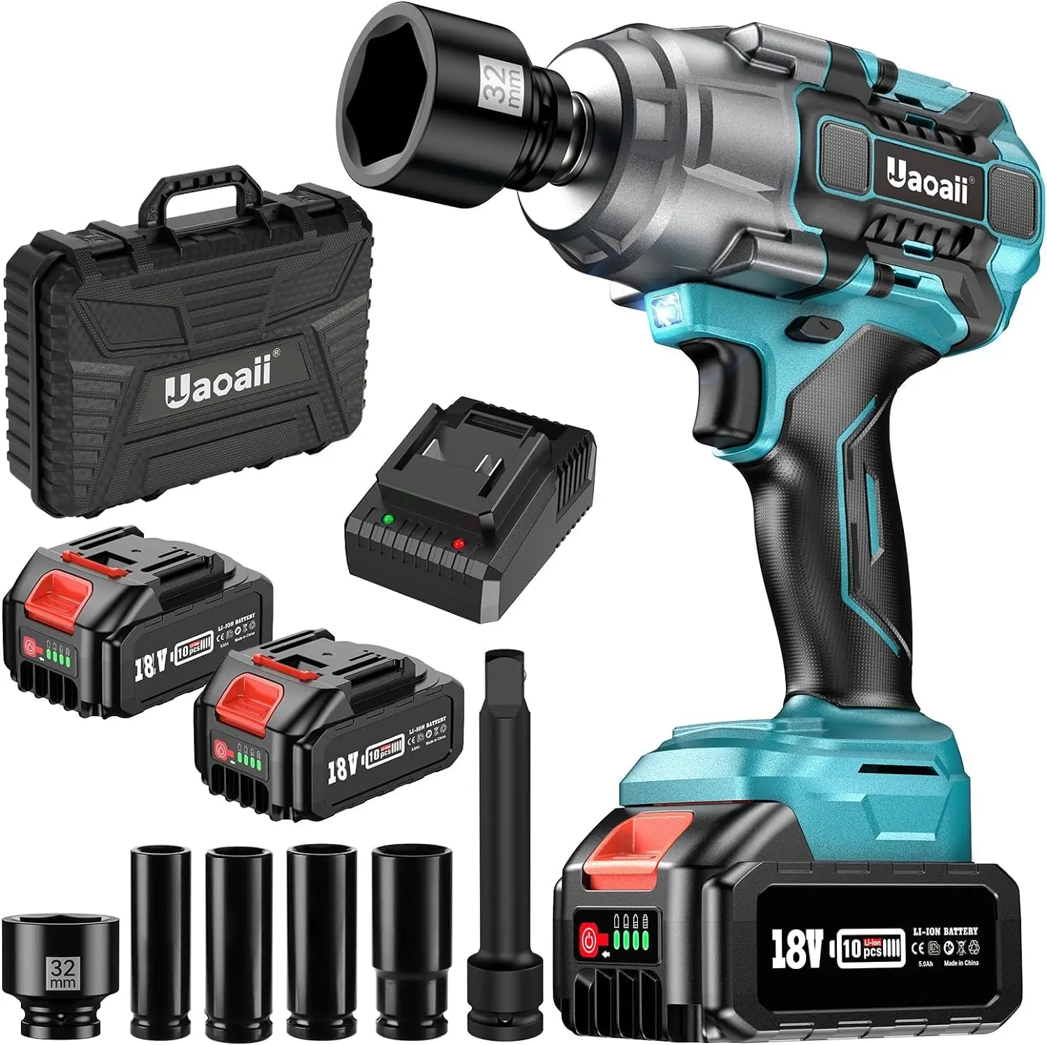 Cordless Impact Wrench Torque Beast, 1/2 Battery Impact Gun w/ 2X 5.0Ah Battery,