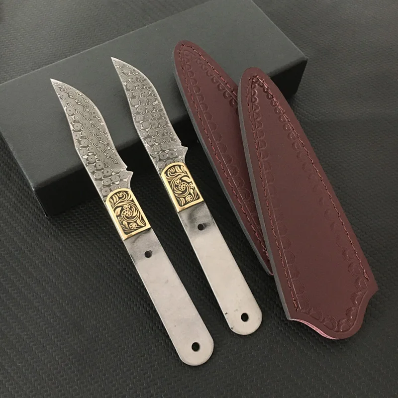 Dropship Size Damascus Steel Semi-finished Fixed Blade Knife Blank Hunting Straight Camping Knife DIY Billets Blade view 4