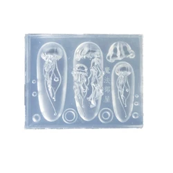 M2EA Soft Silicone Jellyfish Moulds Art Dropper Mold Convenient Art Molds Resin Craft Mould DIY Casting Moulds