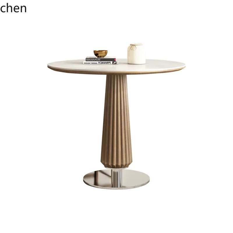 solid wood negotiation table and chair combination simple modern balcony leisure table sky ruler round table