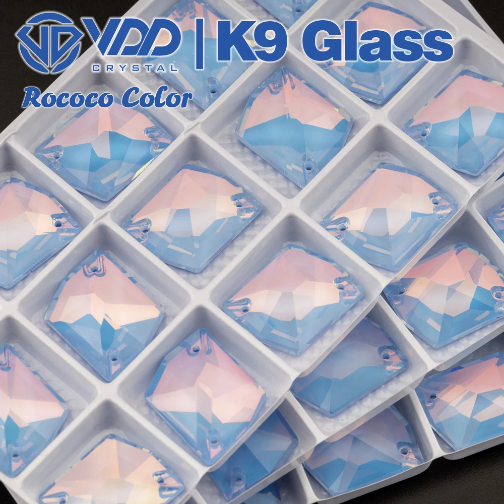 VDD Rococo-L.Sapphire 17x21mm AAAAA K9 Glas Aufnähbare Strasssteine Hochwertige AAAAA Kristall Flache Rückseite Näh-Strasssteine – Detail 4