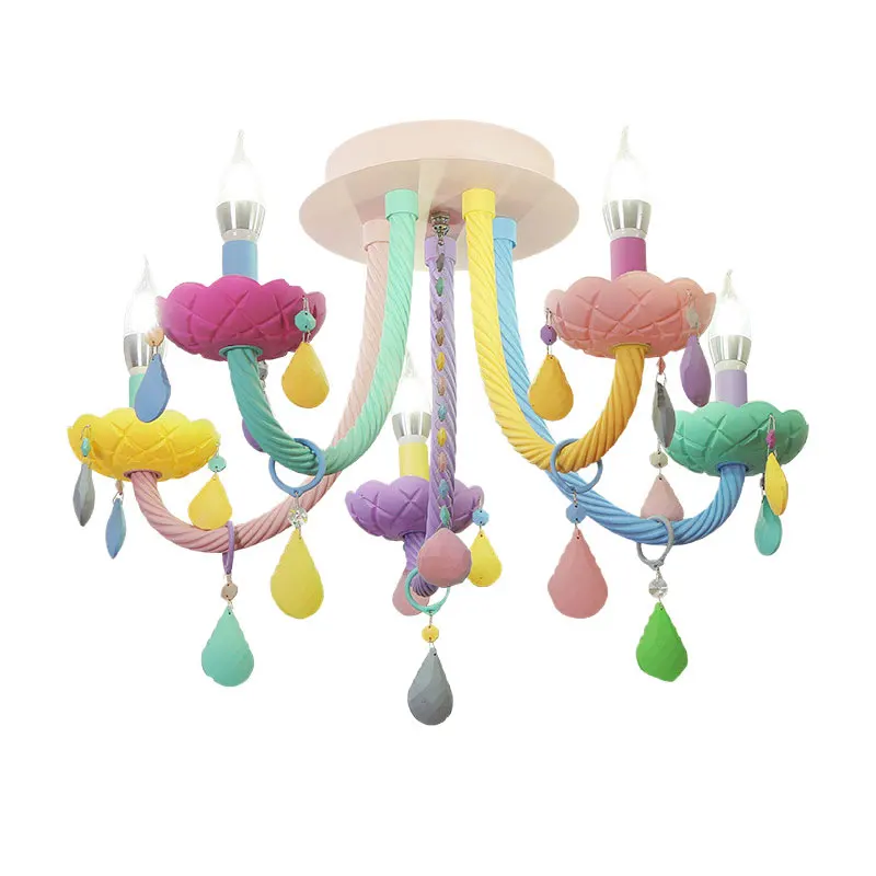 

Creative Personality Macaron Ceiling Light Colorful Study Hallway Girl Bedroom Light K9 Crystal Eye Protection Decorative Light