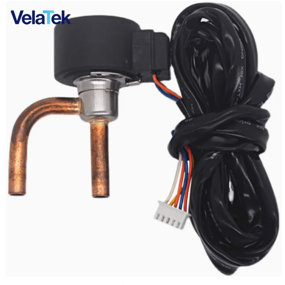 Usado para válvula de expansão eletrônica de ar condicionado DFFX07-037 32.4c-011 corpo da válvula de bobina conjunto completo DC12V 5 fios