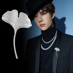 Elegant Metal Ginkgo Leaf Brooches for Women Wedding Party Flower Corsage Fashion Lapel Pins Badge Accessoriesi-Remiel