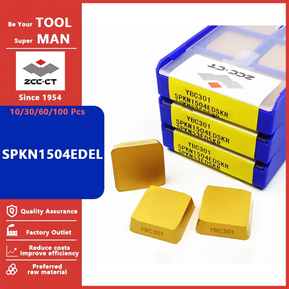 

SPKN1504EDEL YBG102 ZCC.CT Carbide Milling Inserts SPKN 1504 EDEL YBG102 ZCC Original Cutting Blades CNC Machining Tools