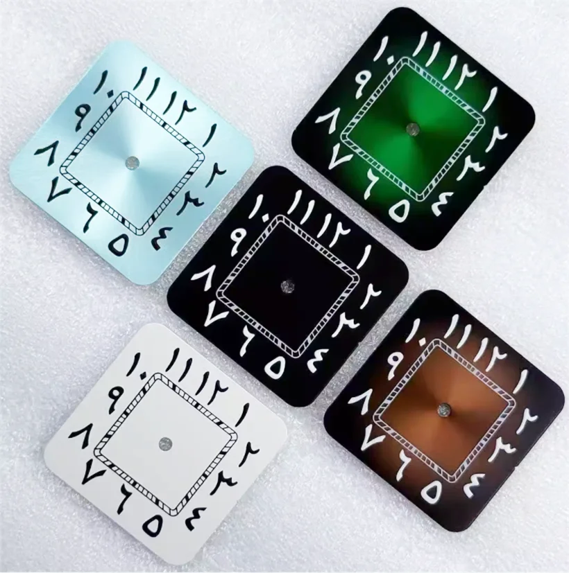 

27mm Square No Calendar Dial Suitable For NH35 Mechanical Movement White Black Ice Blue Green Dial Watch Accessories