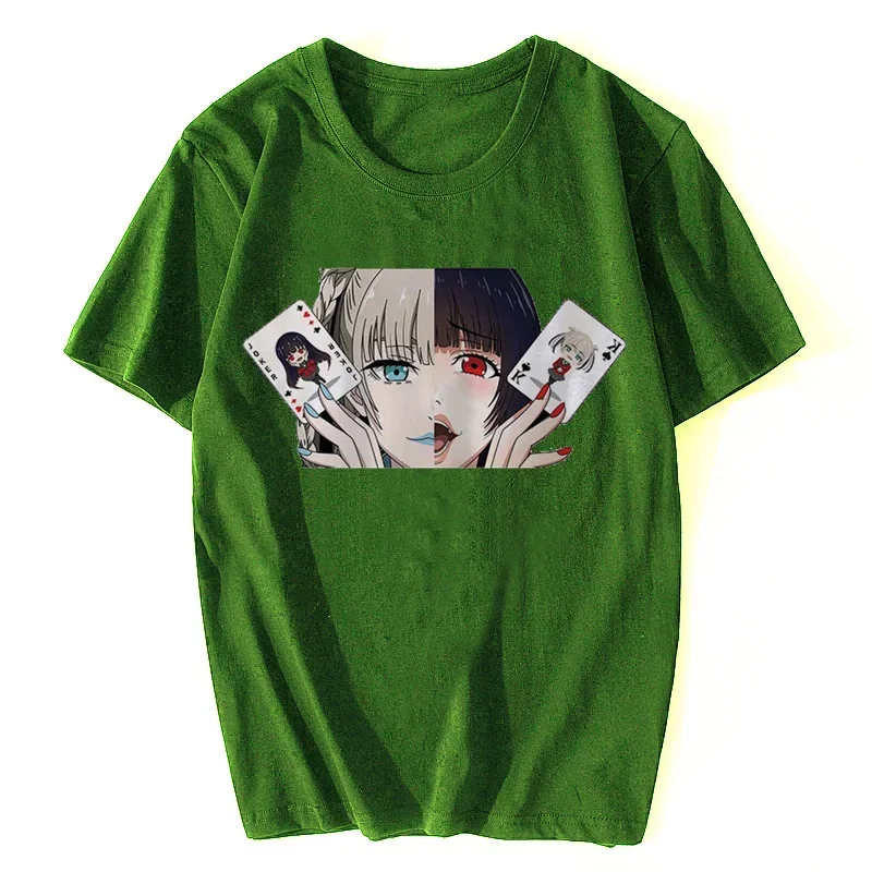 Anime Crazy Ikishima Midari Sexy Tops Kakegurui Print T Shirt Men Gambling School Harajuku Casual Short Sleeve Summer Tshirt