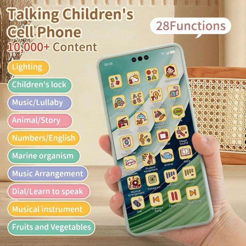 Kinderen Leuk Leren Spelen Telefoon Baby Simulatie Telefoon Muzikale Vroege Educatieve Speelgoed Engels Leren Mobiele Telefoon Model Speelgoed Geschenken