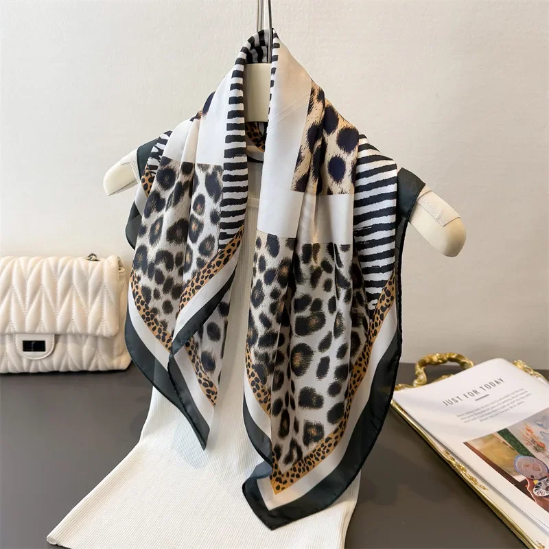 

Spring Summer Luxury Square Silk Scarves Women Shawl Wrap Soft Ribbon Scarf High Quality Kerchief Foulard Bandana Neckerchief