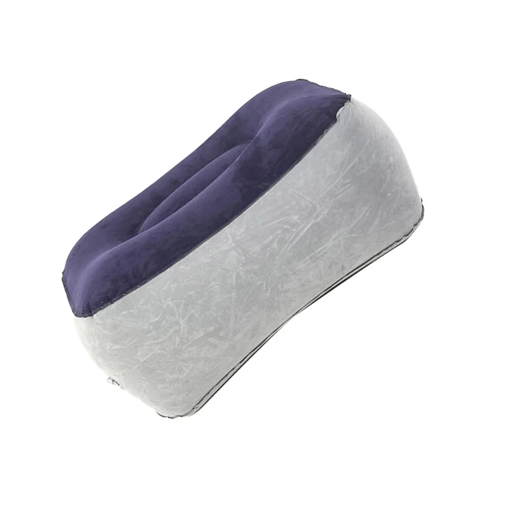 رمادي أزرق نفخ مسند القدمين وسادة السفر الساق الراحة وسادة الجلد ودية يتدفقون البلاستيكية القدم البراز لتحسين قطار الطيران