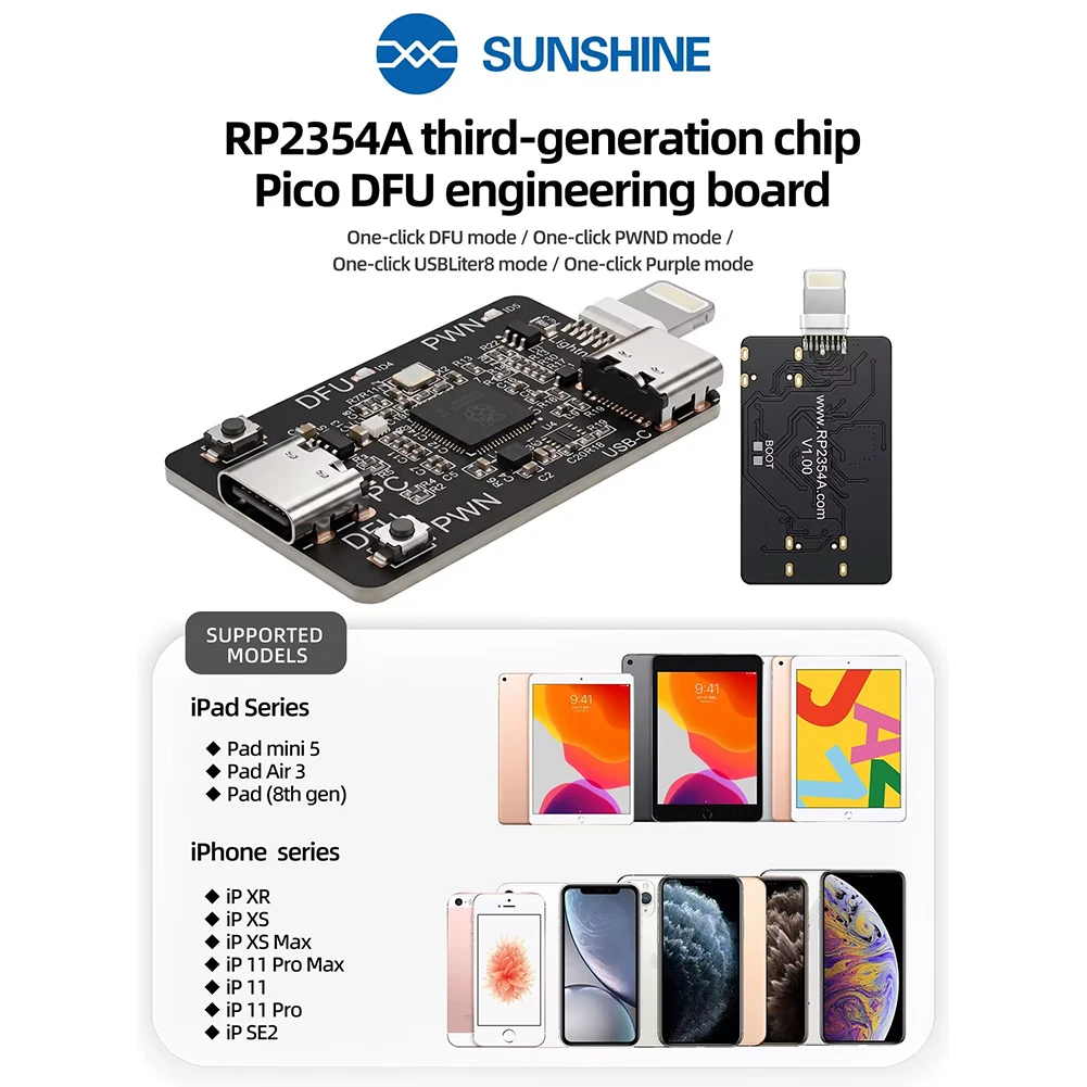 Magico RP2354A V2. PICO DFU Engineering Board Automatisches DFU-Einleitungs-Tool für iOS A12/A13 Reparatur- und Löschwerkzeug Entwicklungsgerät – Detail 5