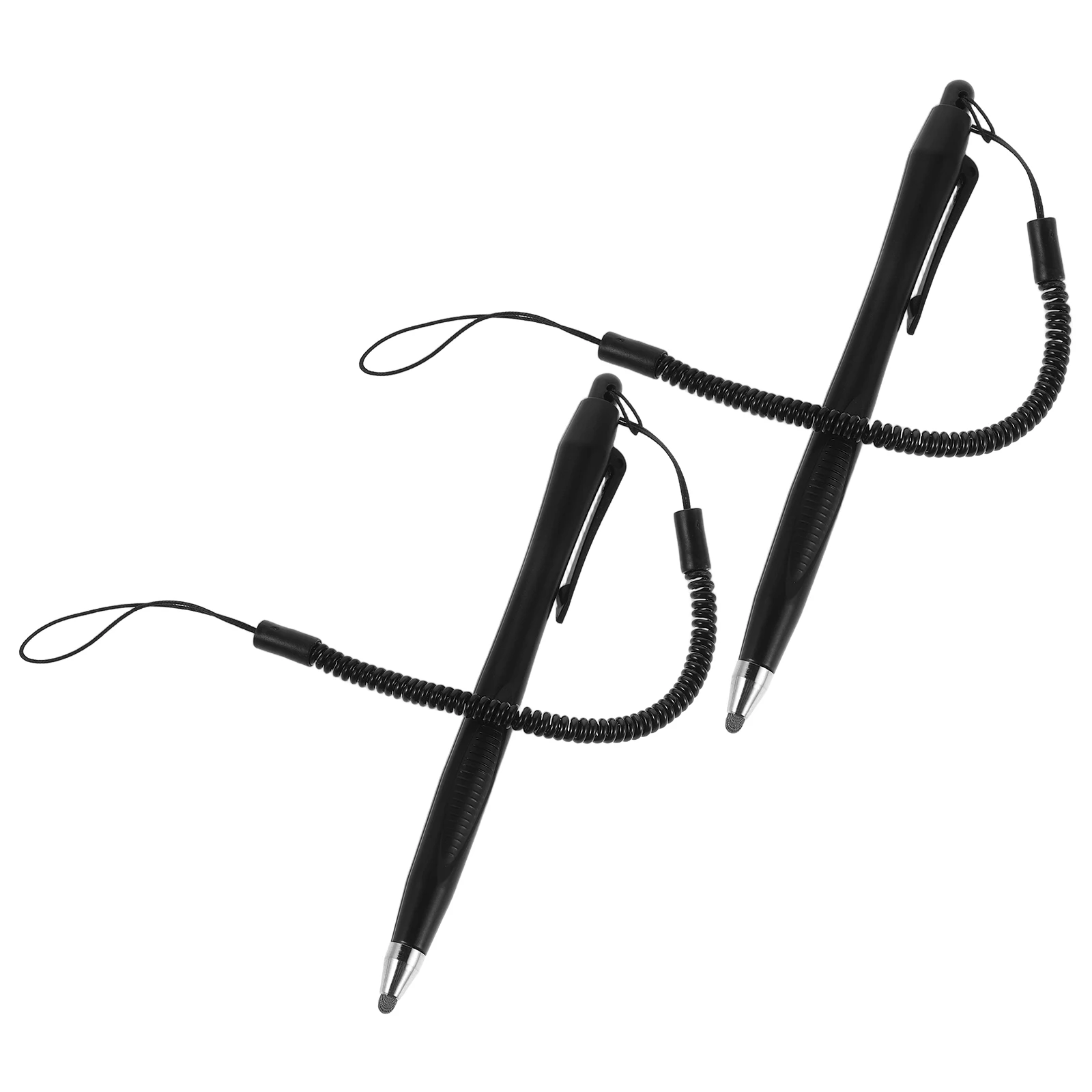 

2pcs Touch Screen Stylus Pen Fiber Tip Lightweight Spring Design Lanyard For Tablet Smartphone Universal Capacitive Stylus