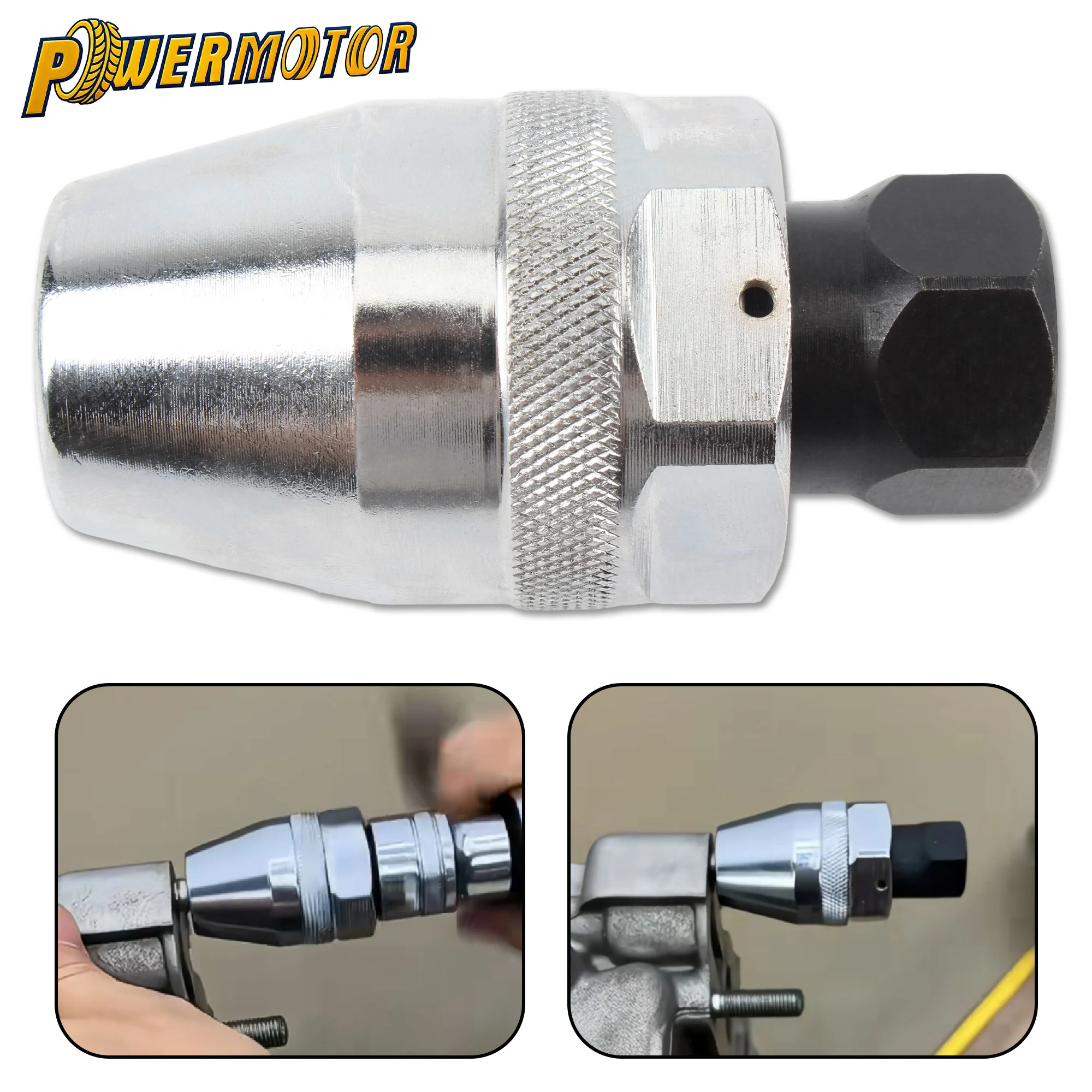 

Motorcycle Repair Tools 3/8in Drive Stud Extractor Steel Alloy Universal Broken Bolt Remover for 1/4in‑1/2in Rounded Studs