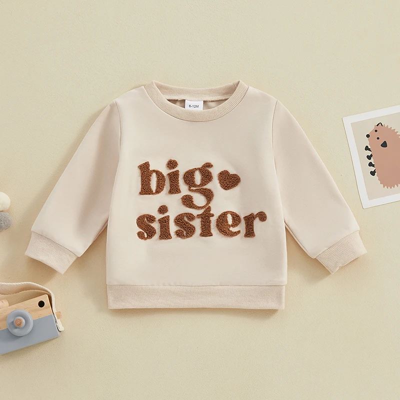 

Adorable Baby Boy Brother Hoodie Soft Cotton Blend Long Sleeve Crew Neck Letter Embroidery Cozy Toddler Pullover for Autumn