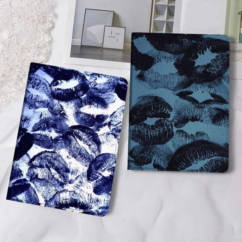 

Blue Lipstick Print Pattern Gift Tablet Case For Samsung Tab Galaxy S6 S11 A A7 A8 A9 A11 10.1 10.4 10.5 Plus Lite