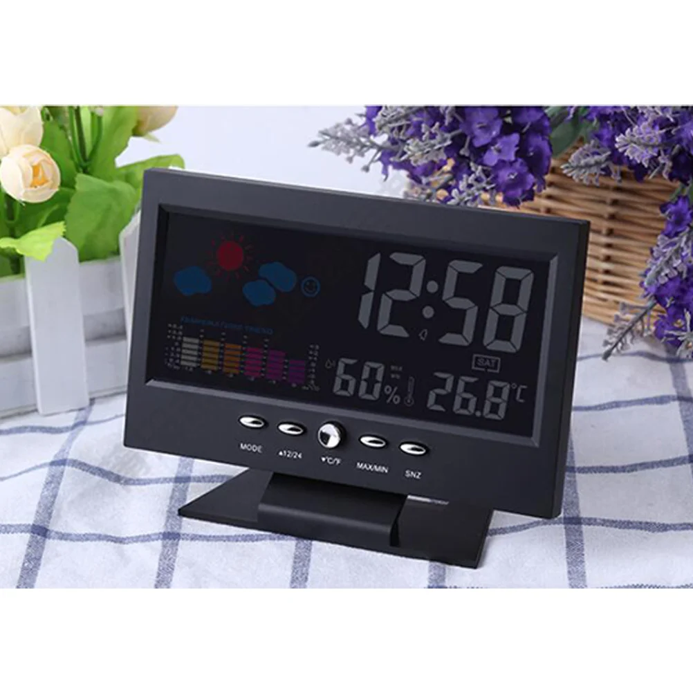 

Digital Display Large Screen Led Calendar Alarm Desk Clock Black With Digital Display Clock Usb Cable