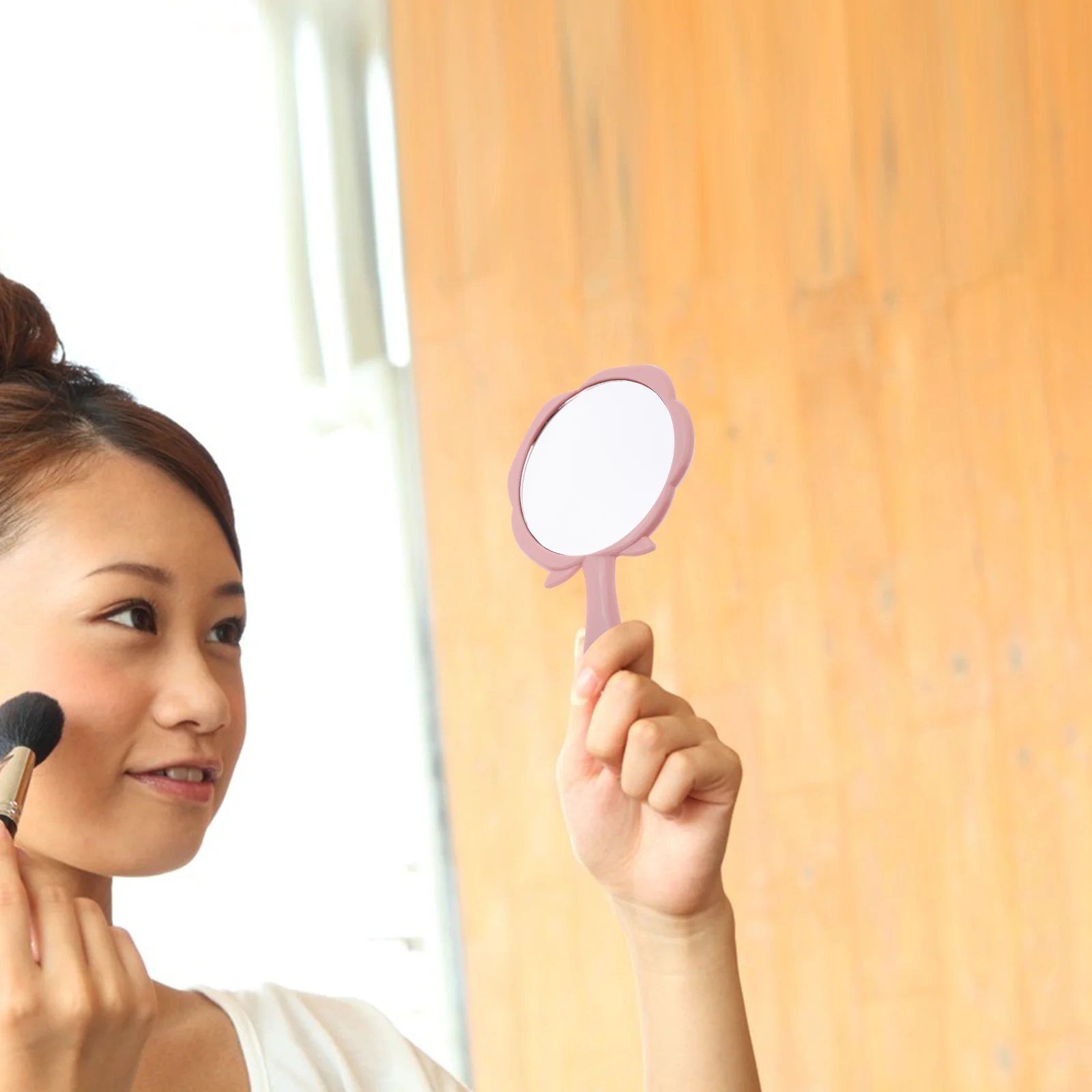 5 قطع مرآة مكياج بنمط وردي محمولة ومحمولة ومحفظة مدمجة للسفر ضرورية للمرايا المدمجة #2