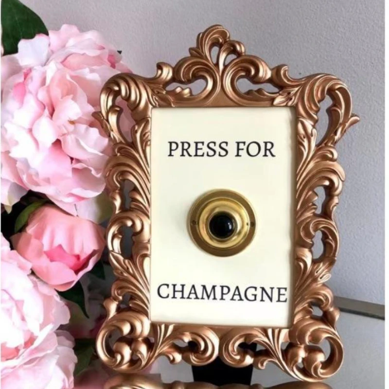 Ring Mini Press for Champagne Button Press for Champagne Door Ring Bell European Retro Champagne Button Doorbell Home Door Deocr