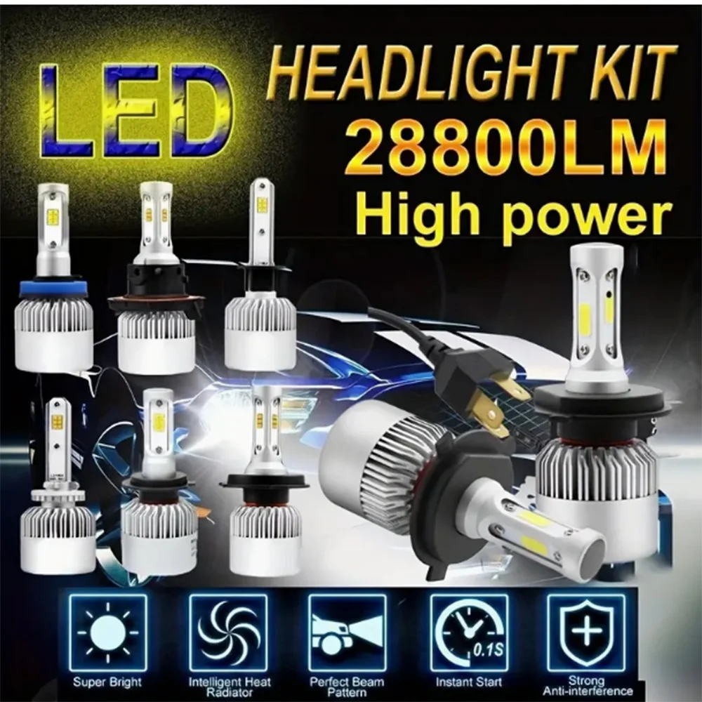 

S2 Автомобильные фары CSP 36000LM 130W H4 светодиодный H7 Canbus H1 H3 H8 H11 9005 9006 6000K Автомобильные фары головного света для автомобиля