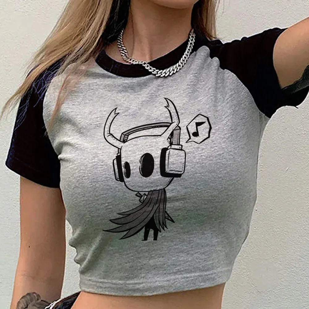 Hollow Knight crop top shoujo japanese korean fashion meme clearance sales dollette t-shirt harajuku emo funny gothic scene