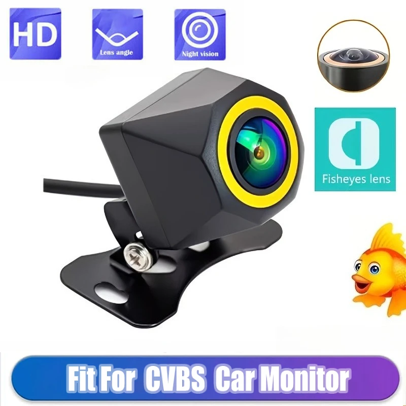 [AHD Night Vision Fisheye Universal Backup Camera] for Monitor Reversing Parking SUV Vehicles Pickup Camper Tractor Van Truck RV