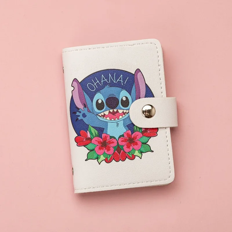 Disney Stitch Id Card Holder for Women Girl Kawaii Cartoon Portable Travel Purse for Credit Cards Against Demagnetization