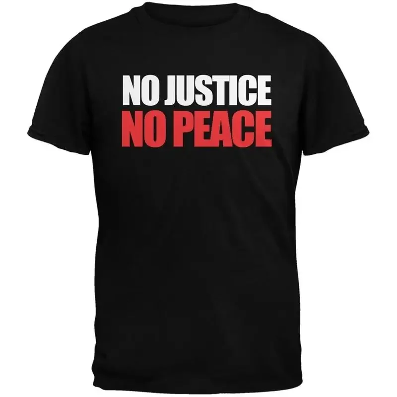 T-shirt noir pour adulte No Justice Peace