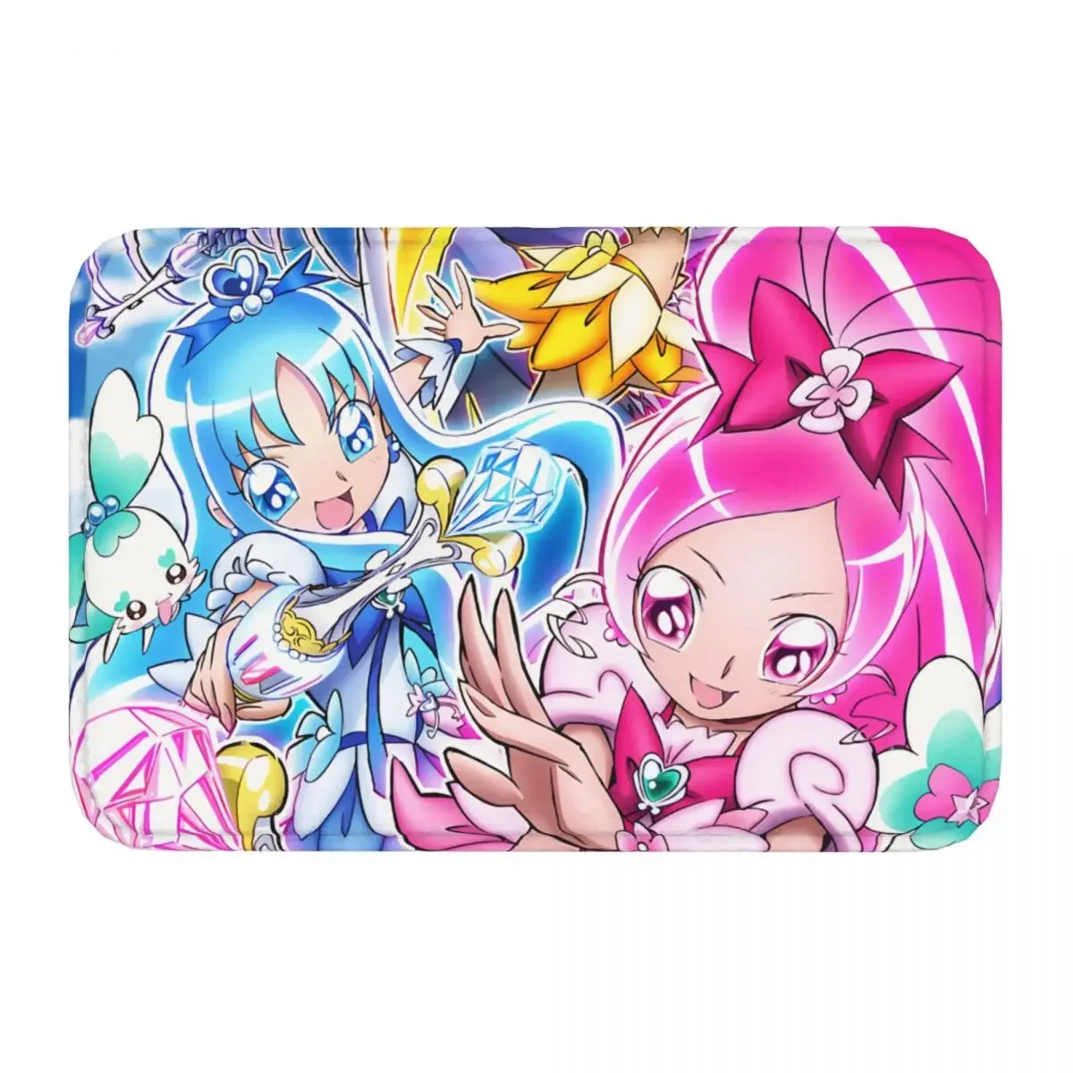 Futari Wa Pretty Cure Precure Anime Non-slip Doormat All Stars Reika Aoki Miyuki Hoshizora Toei Animation Carpet Mat Flannel