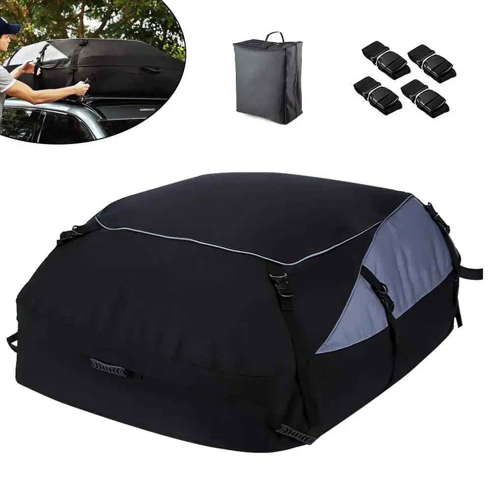 

Car Cargo Roof Foldable Bag 600d Oxford Waterproof Bag Outdoor Luggage Car Universal Storage E0w6