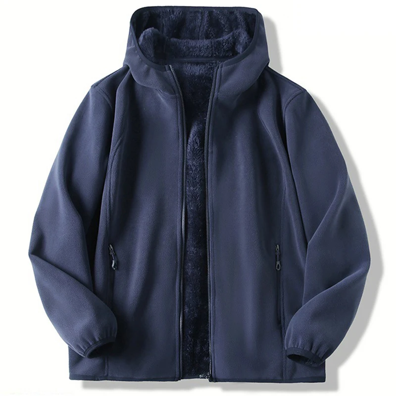 Giacca tattica in pile polare spesso da uomo Soft Shell Casual Parka invernale da uomo Felpe con cappuccio Giacche a vento Cappotto sportivo da campeggio Abbigliamento da uomo